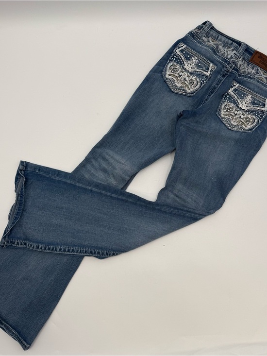 Westfield eagle Pants - Embellished Back-Pocket Boot Cut Jeans - Blue